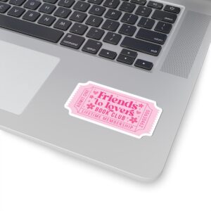 Friends to Lovers Book Club Kiss-Cut Stickers - Cute Pink Design for Book Lovers